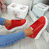 Elvem Red Lace Up Sport Trainers