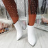 Selva White Zip Patent Heel Ankle Boots