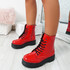 Resa Red Biker Ankle Boots
