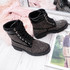 Ynna Black Studded Lace Up Ankle Boots