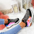 womens grey leopard animal pattern chunky sneakers trainers size uk 3 4 5 6 7 8 