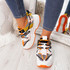 Women Sport Sneakers Ladies Womens Orange White Chunky Sole Trainers Platform Party Shoes Size Uk 3 4 5 6 7 8 - Buy Now Pay Later with Klarna
