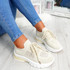 Beige mesh lace-up chunky trainers for womens size uk 3 4 5 6 7 8