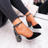 Black snake pattern block heel pumps for womens size uk 3 4 5 6 7 8