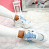 womens blue and white lace-up platform trainers sneakers size uk 3 4 5 6 7 8
