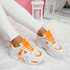 womens orange and white lace-up platform trainers sneakers size uk 3 4 5 6 7 8