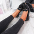 womens black croc pattern fringes ballerinas size uk 3 4 5 6 7 8