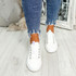 womens white lace-up plimsolls trainers comfy sole size uk 3 4 5 6 7 8