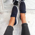 Giffe Navy Knit Studded Trainers