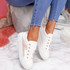 womens ladies lace up party plimsolls lace up sneakers trainers shoes size uk 3 4 5 6 7 8