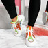 womens ladies lace up chunky sole sneakers party women trainers shoes size uk 3 4 5 6 7 8