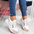 womens ladies lace up chunky party trainers women casual sports sneakers shoes size uk 3 4 5 6 7 8