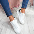 womens ladies lace up plimsolls flat trainers casual comfy sneakers women shoes size uk 3 4 5 6 7 8