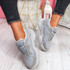 Lilla Grey Lace Up Chunky Trainers