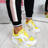 Nezze Yellow Glitter Chunky Sneakers