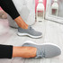 Ligy Grey Knit Lace Up Sneakers