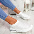 Eky White Studded Knit Trainers