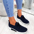 Senny Dark Blue Lace Up Trainers