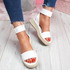 Foddy White Ankle Strap Platform Sandals