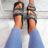Kevy Black Diamante Studded Sandals