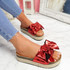 Linne Red Glitter Flatform Sandals