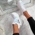 Leny White Glitter Sparkle Chunky Trainers