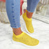 Kolly Yellow Studded Sock Sneakers