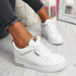 Fabba White Gold Lace Up Trainers