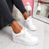 Fabba White Pink Lace Up Trainers