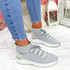 Rogy Grey Lace Up Sock Sneakers