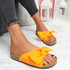 Lela Orange Bow Flat Sandals