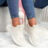 Bymma Beige Lace Up Trainers
