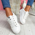 Liva White Silver Wedge Trainers