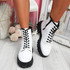 Fova White Zip Ankle Boots