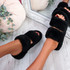 Lobi Black Fluffy Sandals