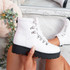 Hidda White Lace Up Ankle Boots