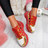 Denno Red Glitter Chunky Sneakers