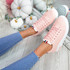 Huvy Pink Lace Up Trainers
