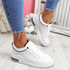 Huvy White Black Lace Up Trainers