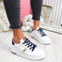 Dibby White Champagne Lace Up Trainers