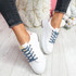 Dibby White Gold Lace Up Trainers