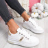 Dibby White Silver Lace Up Trainers