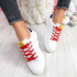 Dibby White Yellow Lace Up Trainers