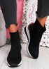 Heny Black Wedge Sock Sneakers