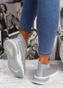 Zety Grey Studded Slip On Sneakers