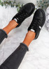 Pobe All Black Lace Up Trainers