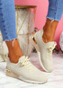 Vedy Beige Knit Trainers