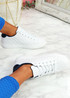 Kety White Blue Lace Up Trainers