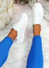 Kety White Silver Lace Up Trainers