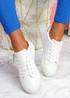 Lopy Pink White Lace Up Trainers